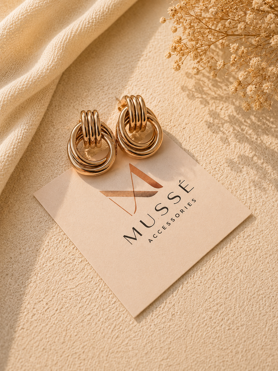 ORBIS EARRINGS - Χρυσά knot drop σκουλαρίκια | Mussé Accessories