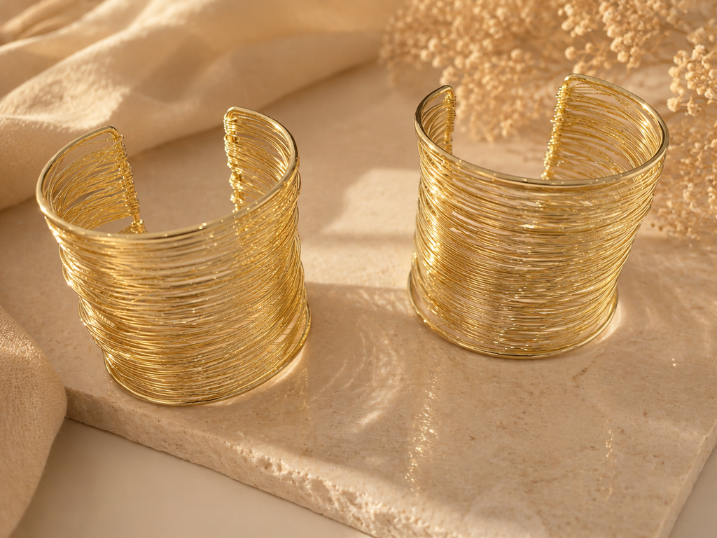 Marea Cuff Bangle Gold - product shot
