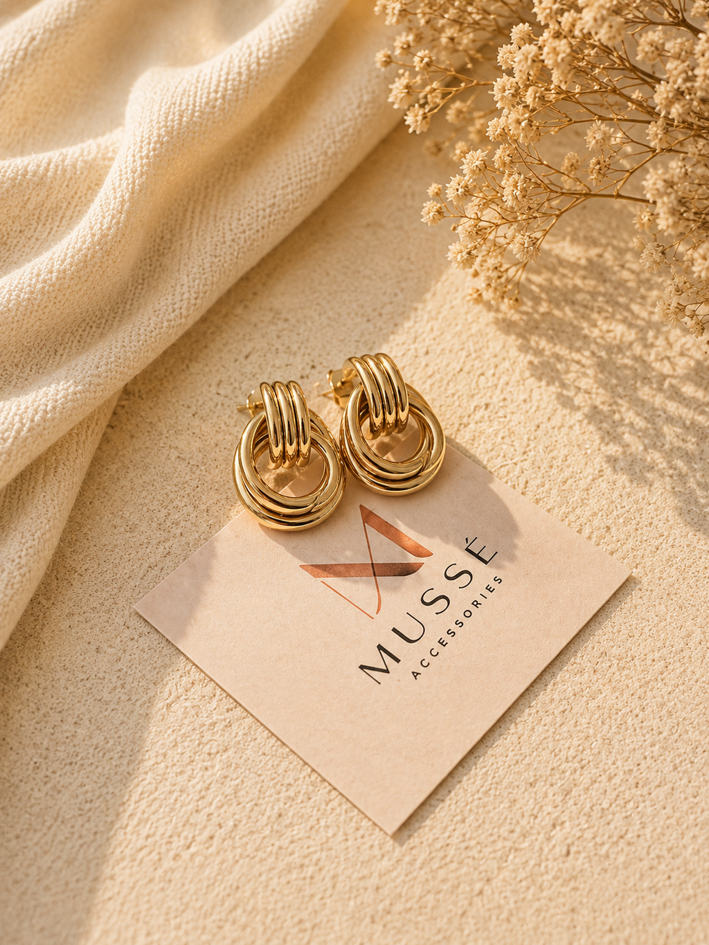 ORBIS EARRINGS - Χρυσά knot drop σκουλαρίκια | Mussé Accessories
