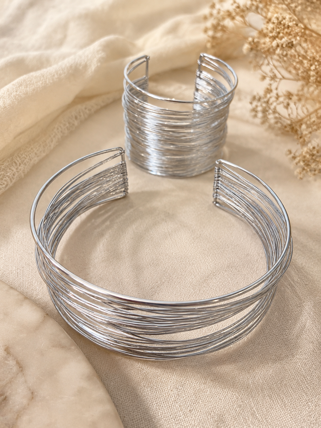 MAREA SET Silver - 2 Cuff Bangles product shot