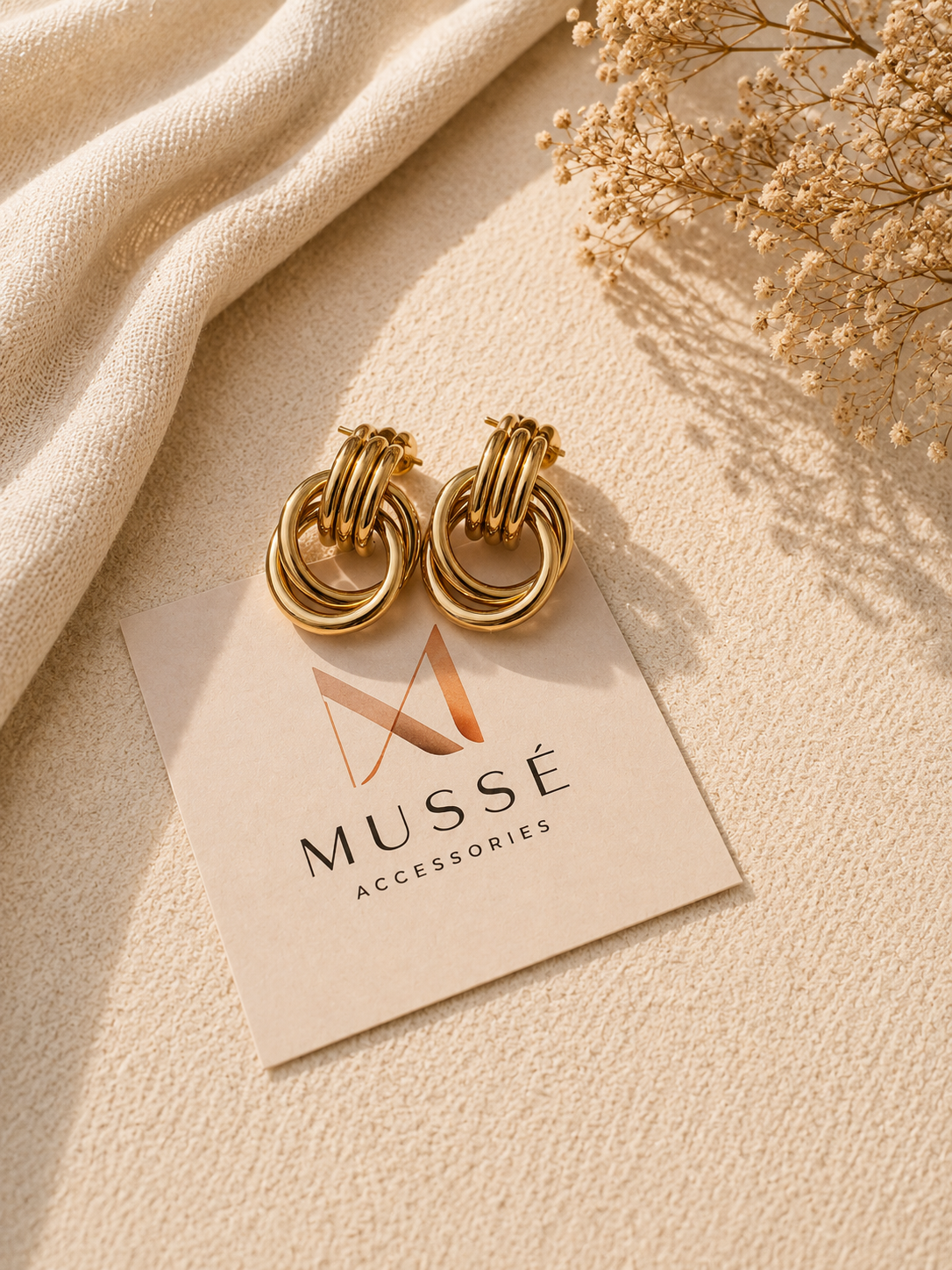 ORBIS EARRINGS - Χρυσά knot drop σκουλαρίκια | Mussé Accessories