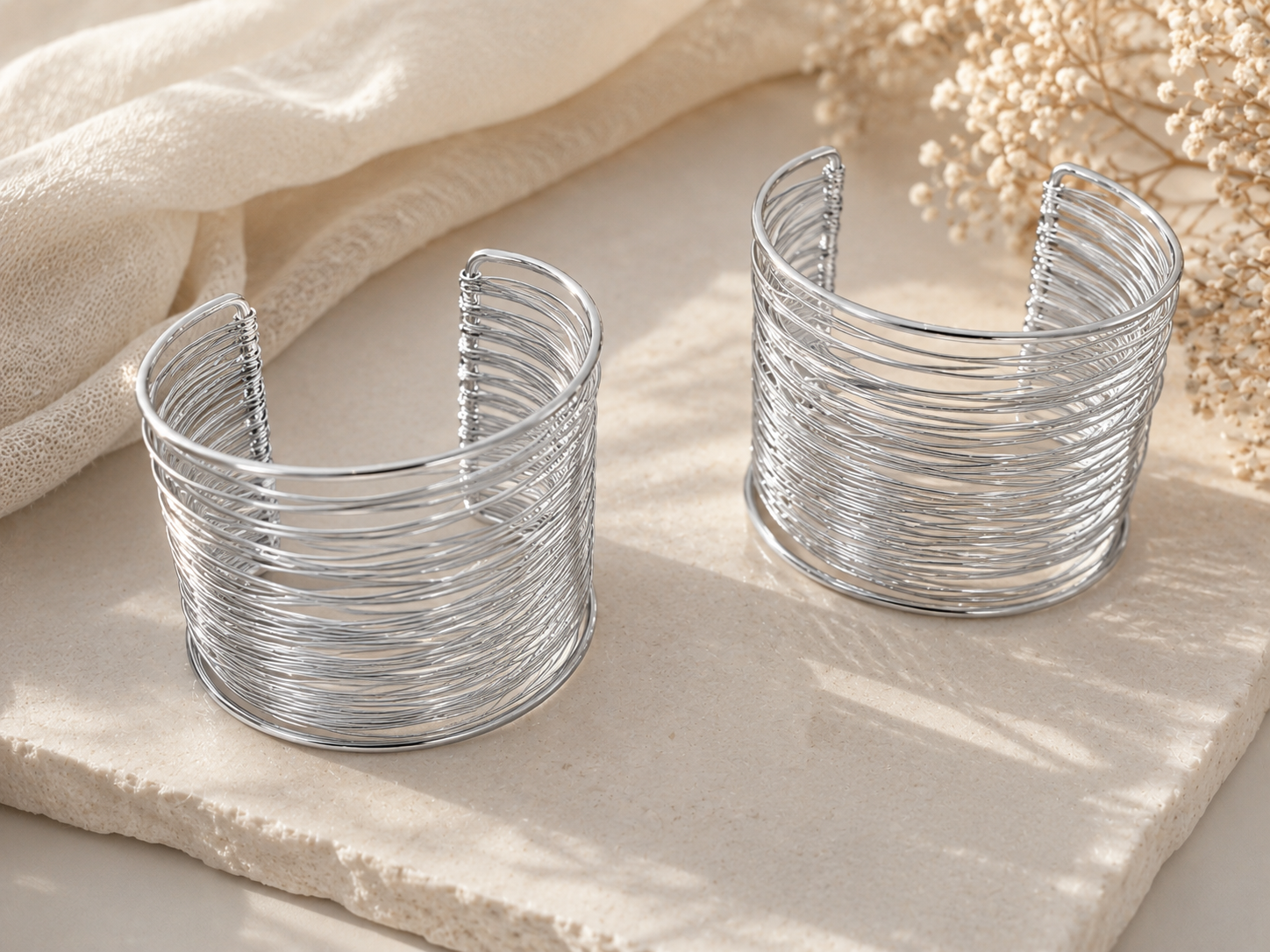 Marea Cuff Bangle Silver - product shot