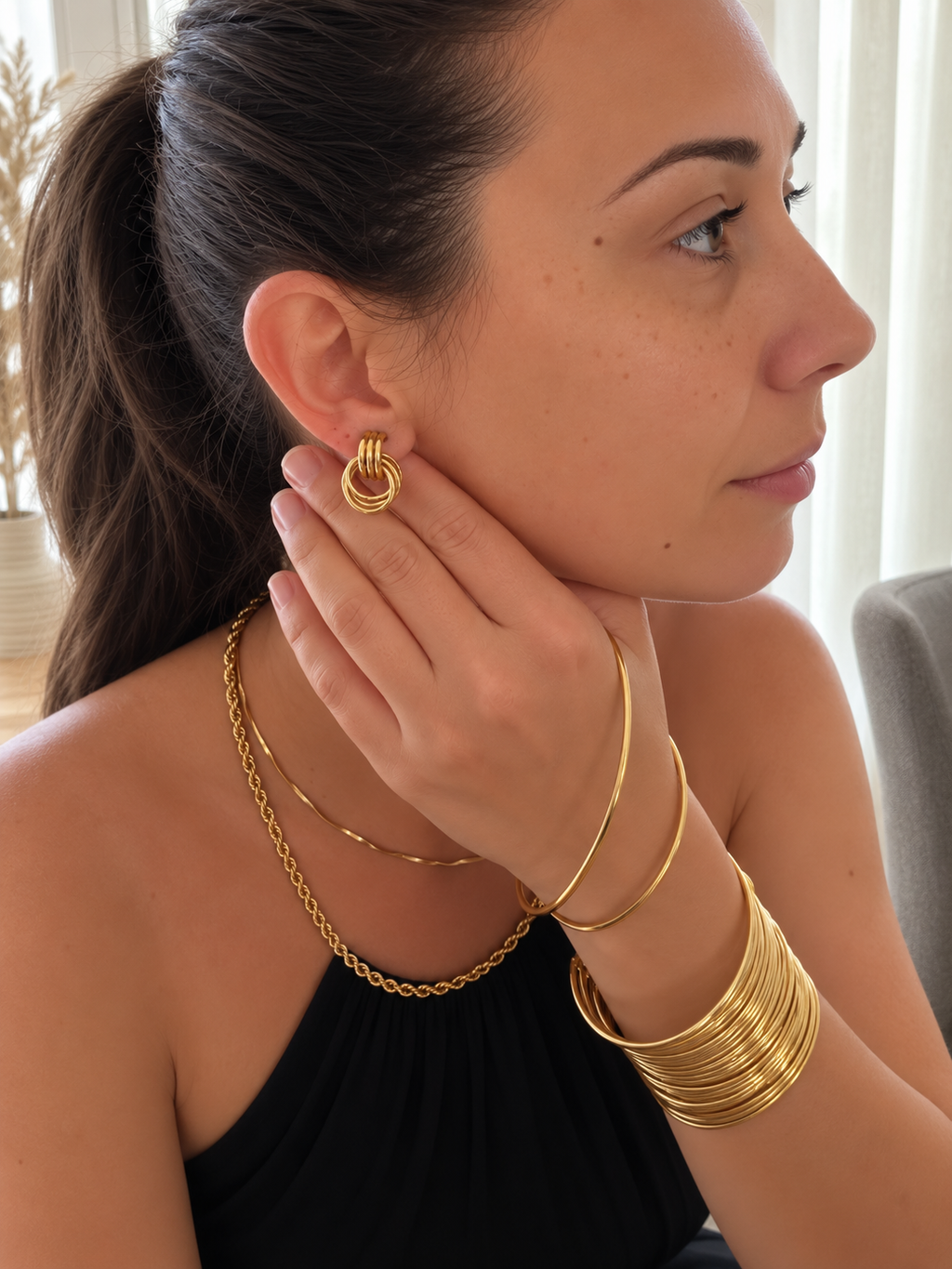 ORBIS EARRINGS - Χρυσά knot drop σκουλαρίκια | Mussé Accessories