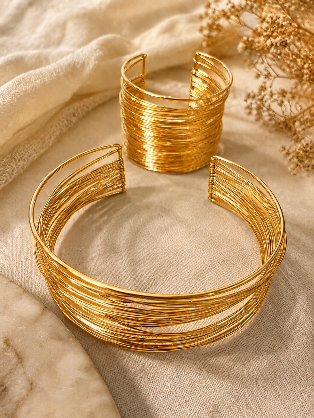 MAREA SET Gold - 2 Cuff Bangles product shot