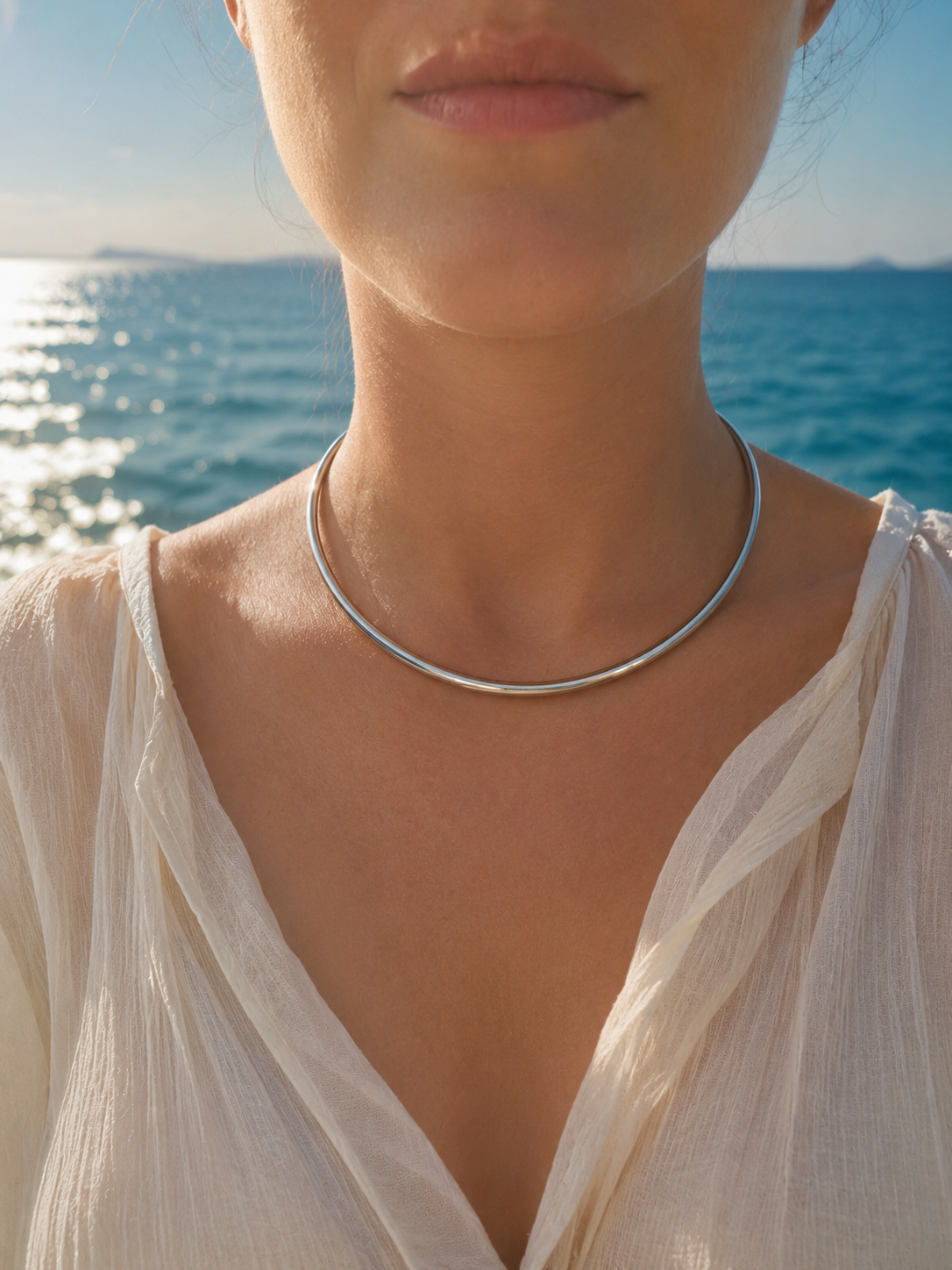 ORÈA COLLAR Ασημί - Rigid collar από ανοξείδωτο ατσάλι | Mussé Accessories