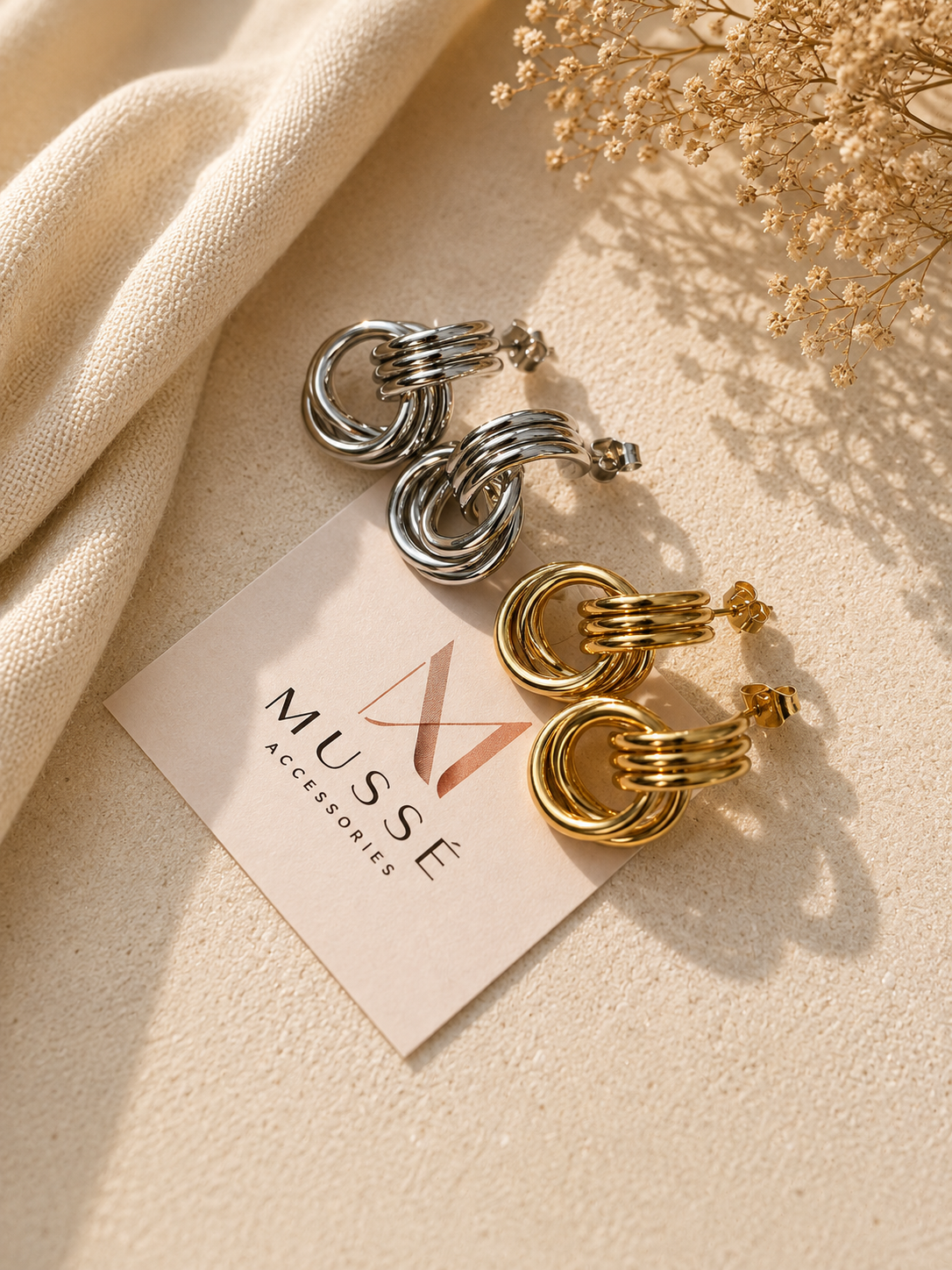 ORBIS EARRINGS Ασημί - Knot drop σκουλαρίκια | Mussé Accessories
