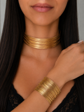 MAREA SET Gold - worn, choker and bracelet