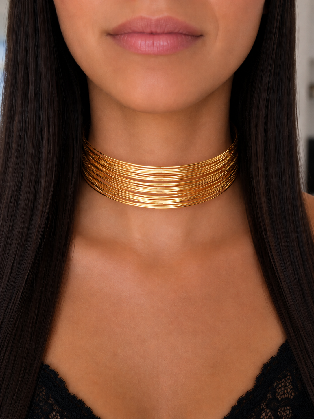 Marea Choker Gold - worn on neck